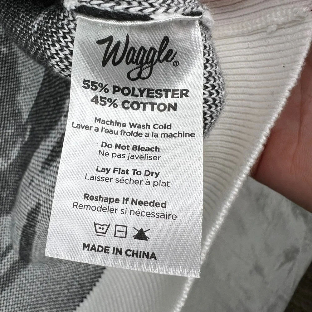 Waggle Loon Call Wildknit Crewneck‎ Sweater Mens XL White Black Bird Graphic - Picture 4 of 11
